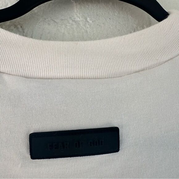 FEAR OF GOD Essentials Tee Shirt Men Large Oversized Cream - Picture 12 of 12